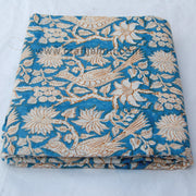 Multi Floral Bird Printed Natural Cotton Sewing Fabric - CraftJaipur