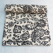 Indian Floral Printed Gudari, Handmade Kantha Quilt Throw Blanket