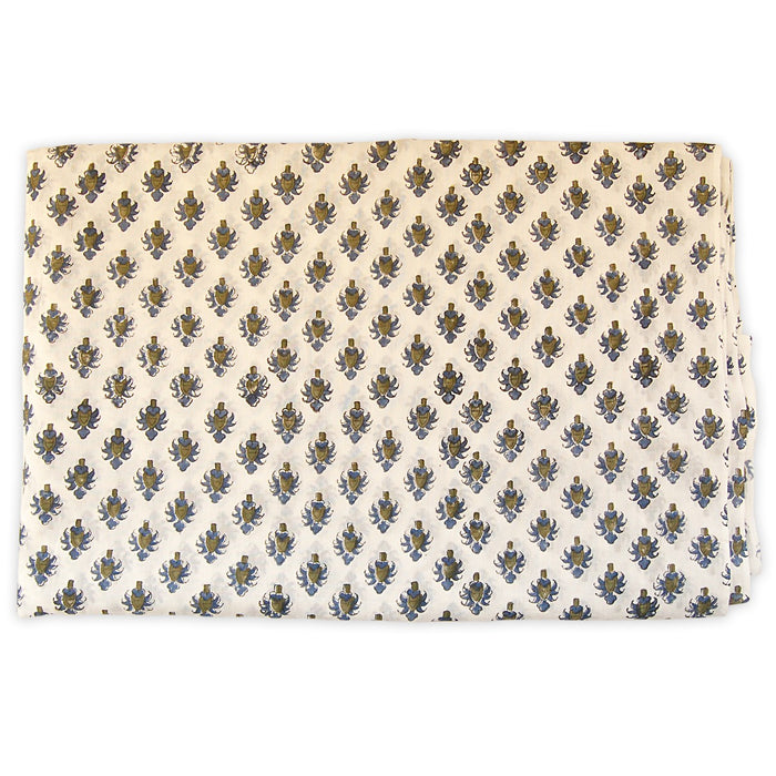 Hand Block Printed Floral Running Cotton Dressmaking Fabric
