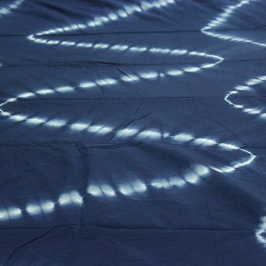 Handmade Indigo Dyed Natural Cotton Shibori Printed Fabric