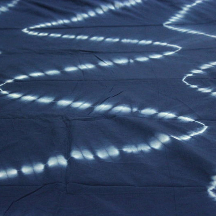 Handmade Indigo Dyed Natural Cotton Shibori Printed Fabric