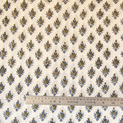 Hand Block Printed Floral Running Cotton Dressmaking Fabric