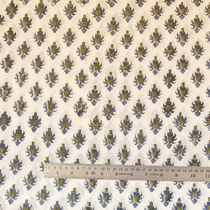 Hand Block Printed Floral Running Cotton Dressmaking Fabric - CraftJaipur