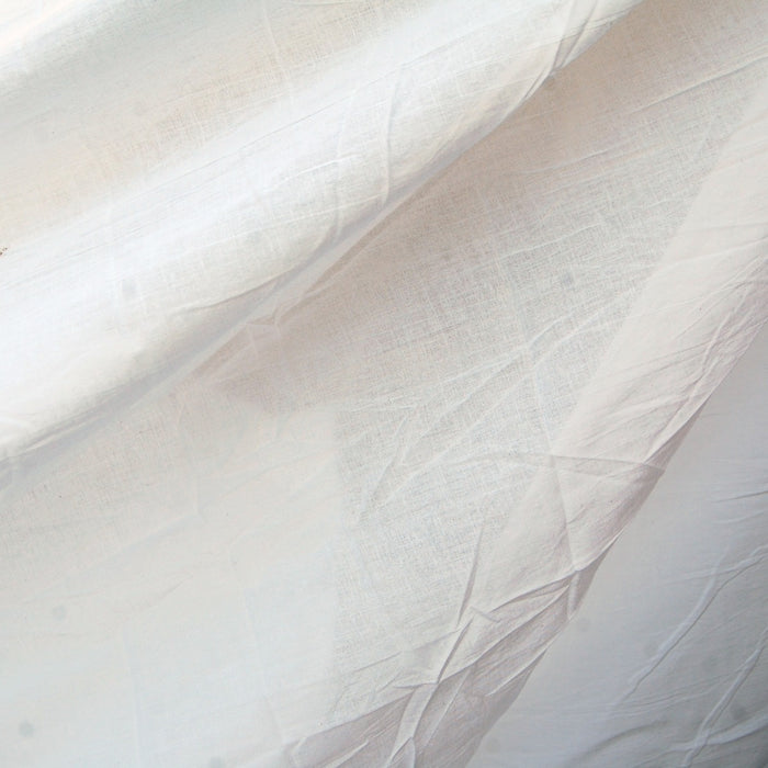 Natural Cotton White Indian Handmade Voile Dressmaking Fabric-Craft Jaipur