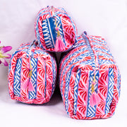 Assorted hand Block Printed Large Toiletry Bag, Waterproof Wash Bag, Makeup Bag, Cosmetic Bag, Travel Bag with Pockets - CraftJaipur