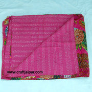 Cotton Handmade Quilt Vintage Kantha, Indian Throw Bedspread Ralli Gudari