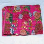 Cotton Handmade Quilt Vintage Kantha, Indian Throw Bedspread Ralli Gudari
