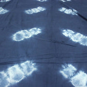 Hand Block Printed Indigo Dyed Natural Cotton Shibori Fabric