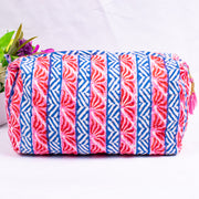 Assorted hand Block Printed Large Toiletry Bag, Waterproof Wash Bag, Makeup Bag, Cosmetic Bag, Travel Bag with Pockets - CraftJaipur