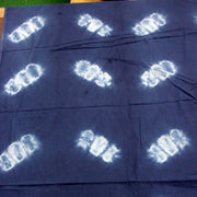 Hand Block Printed Indigo Dyed Natural Cotton Shibori Fabric