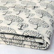 Handmade Tree Of Life Block Print Indian Cotton Voile Fabric - CraftJaipur