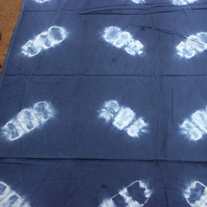 Hand Block Printed Indigo Dyed Natural Cotton Shibori Fabric - CraftJaipur