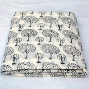 Handmade Tree Of Life Block Print Indian Cotton Voile Fabric - CraftJaipur