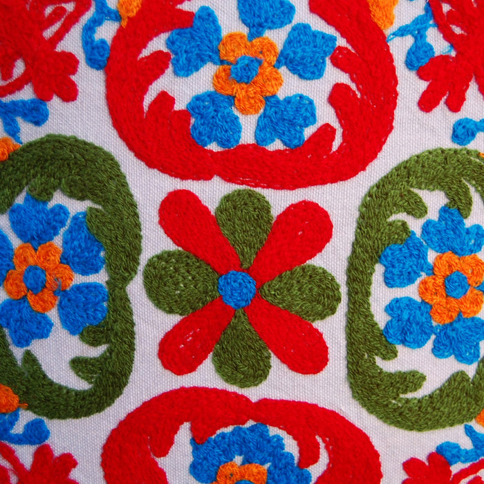 Multi Woolen Embroidered Pillows Suzani Cushion Covers-Craft Jaipur