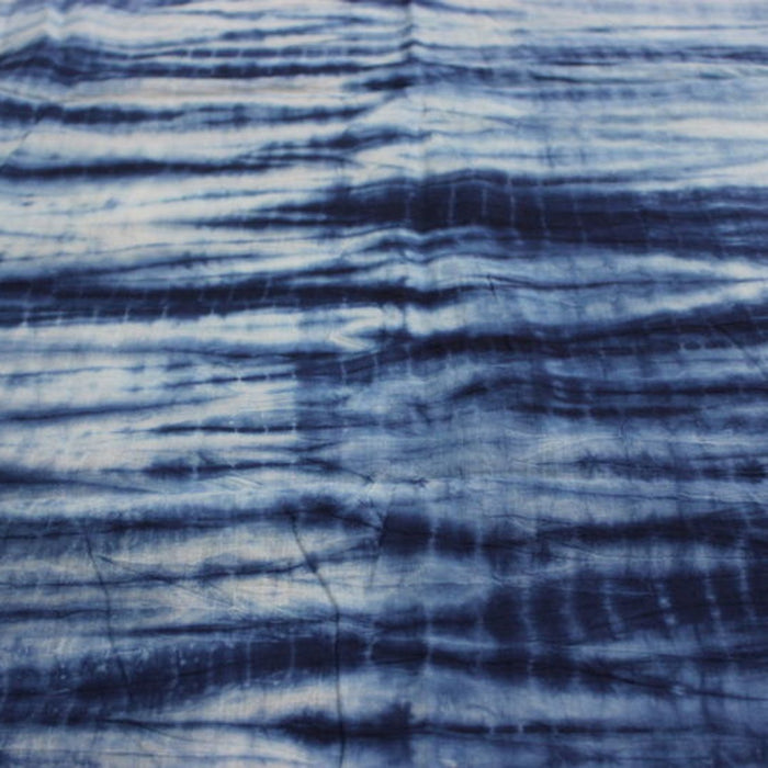 Handmade Tie Dye Natural Cotton Shibori Indigo Blue Fabric