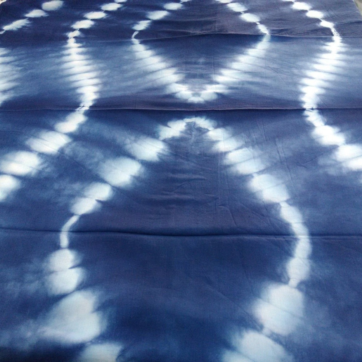 Indigo Tie Dyed Natural Cotton Shibori Dress Sewing Fabric - CraftJaipur
