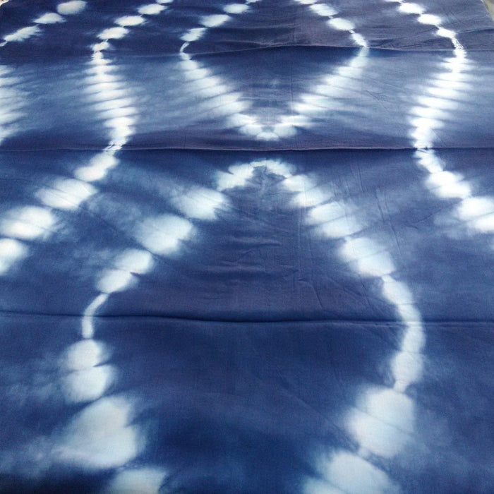 Indigo Tie Dyed Natural Cotton Shibori Dress Sewing Fabric-Craft Jaipur