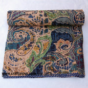Indian Quilt, Kantha Bedspread, Handmade Throw Cotton Blanket, Queen Gudri