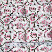 Sanganeri Block Printed Running Indian Voile Cotton Fabric-Craft Jaipur