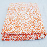 Natural Cotton Wooden Block Printed Dress Fabric