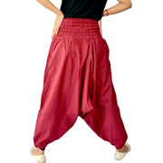 Maroon Cotton Trousers, Afghani Yoga Harem Pants for Women, Yoga Harem Pants