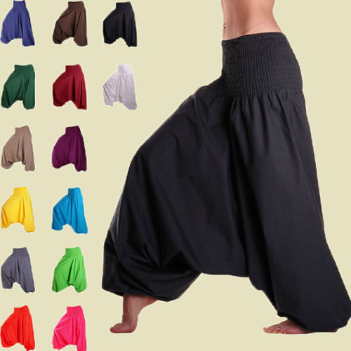 Buy Unisex Harem Pants Cotton Yoga Aladdin Trouser Black – CraftJaipur