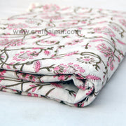 Sanganeri Block Printed Running Indian Voile Cotton Fabric-Craft Jaipur