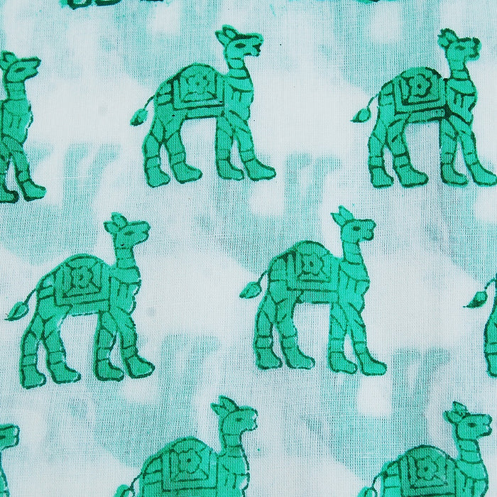 Camel Hand Block Print Indian Natural Cotton Fabric - CraftJaipur