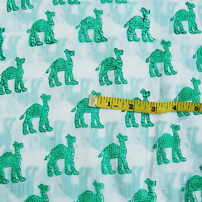 Camel Hand Block Print Indian Natural Cotton Fabric - CraftJaipur