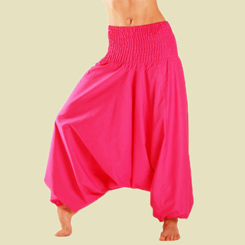 Cofouen Women's Cotton Harem Pants Elastic Waist Drawstring Wide Leg Pants  Baggy Capris Trousers Black M at Amazon Women's Clothing store
