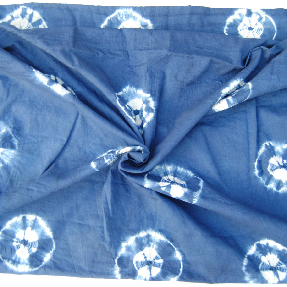 Handmade Tie Dye Indigo Blue Cotton Shibori Printed Fabric
