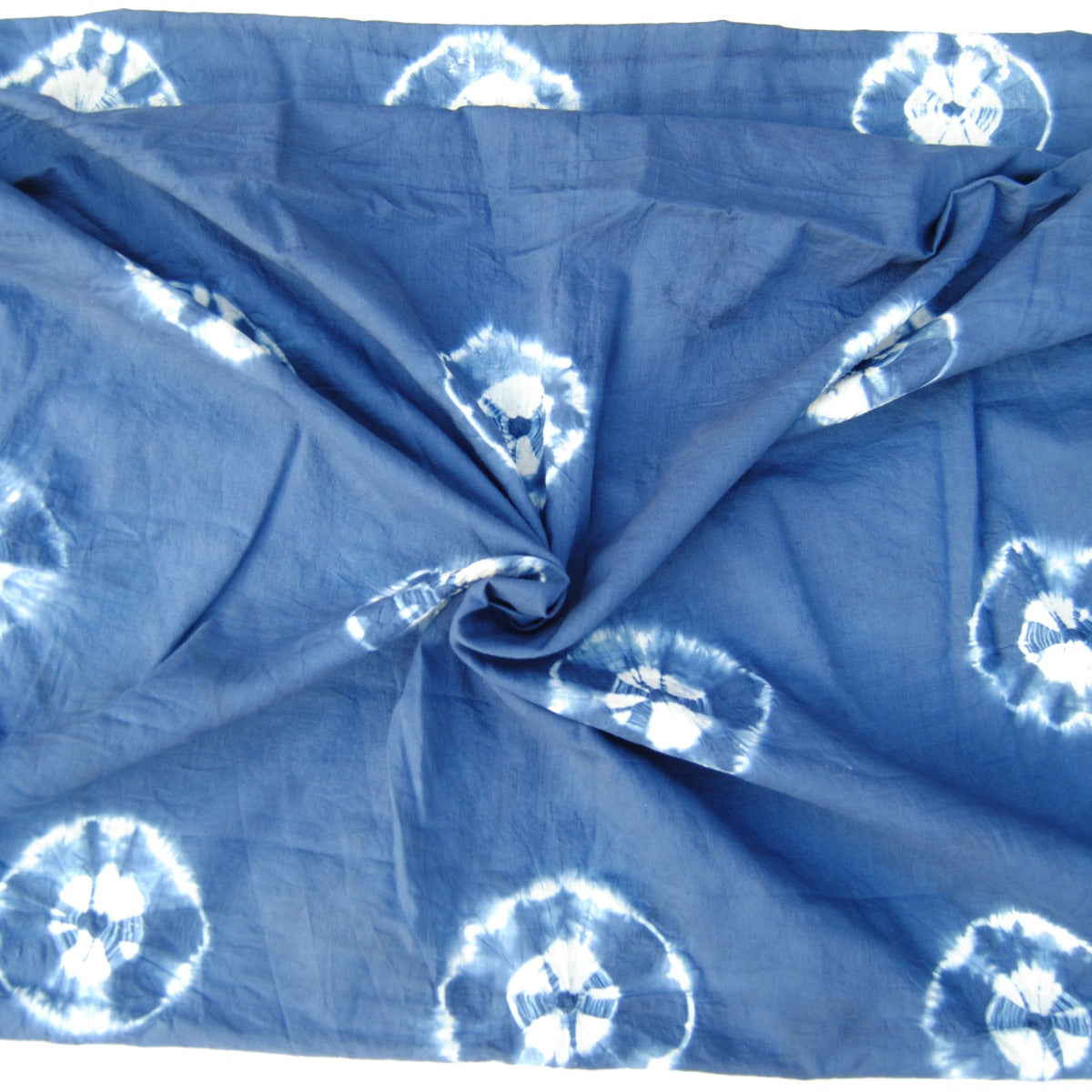 Handmade Tie Dye Indigo Blue Cotton Shibori Printed Fabric-CraftJaipur