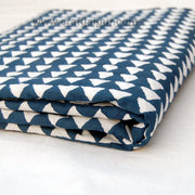 Indigo Blue Zig Zag Printed Indian Cotton Sewing Craft Fabric  - CraftJaipur