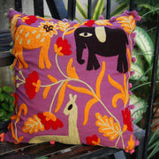 Square Suzani Cushion Cover Embroidered Pillow Cases-Craft Jaipur