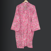 Women Dressing Gown, Hand Block Print Cotton Bathrobe, Unisex Bathrobes, Womens Bathrobes