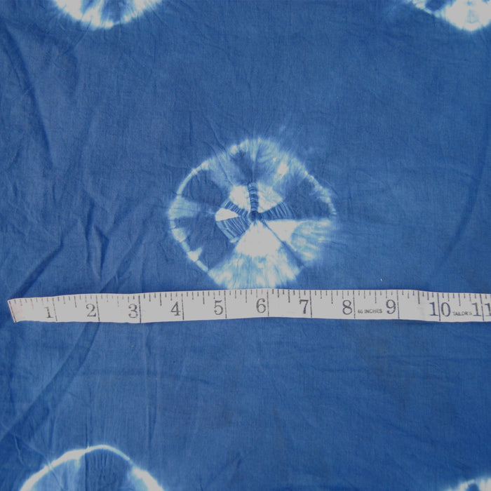 Handmade Tie Dye Indigo Blue Cotton Shibori Printed Fabric-CraftJaipur
