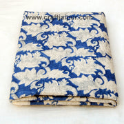 Handmade Indigo Blue Floral Printed Running Cotton Fabric - CraftJaipur