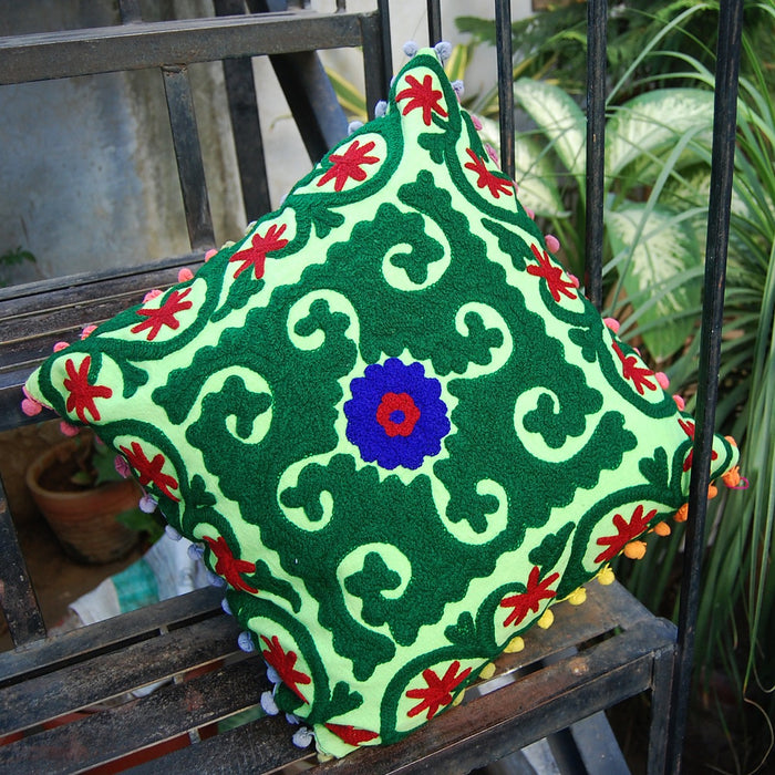 Indian Embroidery Suzani Cushion Cover Decorative Pillowcases - CraftJaipur