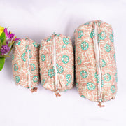 Travel Bag with Pockets, Assorted hand Block Printed Large Toiletry Bag, Waterproof Wash Bag, Makeup Bag, Cosmetic Bag, Jumbo Wash Bag