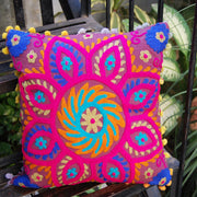Suzani Embroidered Cushion Cover Pillows Decorative Throw-Craft Jaipur