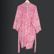 Women Dressing Gown, Hand Block Print Cotton Bathrobe, Unisex Bathrobes, Womens Bathrobes