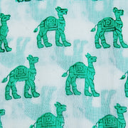 Camel Hand Block Print Indian Natural Cotton Fabric