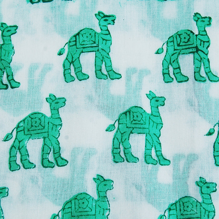 Camel Hand Block Print Indian Natural Cotton Fabric - CraftJaipur