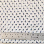 Small Floral Block Printed Cotton Indian Natural White Fabric