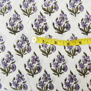 Cotton Hand Block Print Sanganeri Running Floral Fabric Voile
