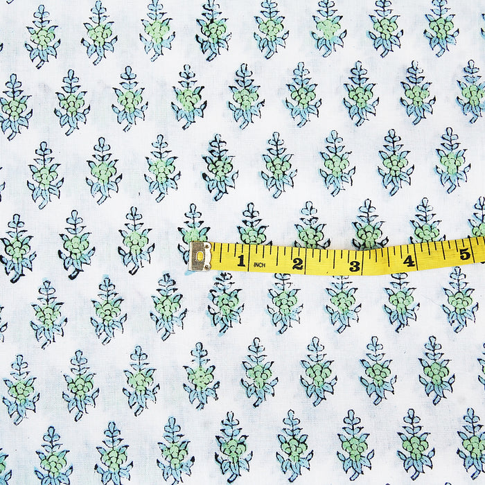 Handmade Floral White Running Cotton Clothing Fabric Voile - CraftJaipur
