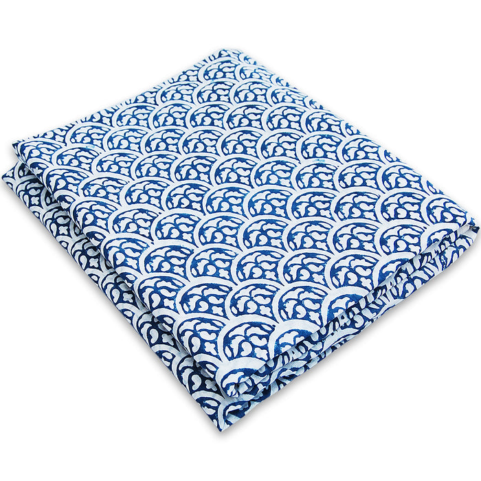 Indigo Blue Floral Printed Cotton Running Indian Fabric - CraftJaipur