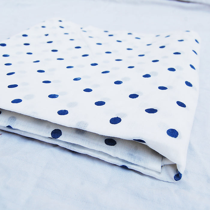 Handmade Polka Dot Printed Natural Cotton Dress Sewing Fabric - CraftJaipur