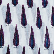 White Hand Block Print Natural Cotton Fabric Sewing Material