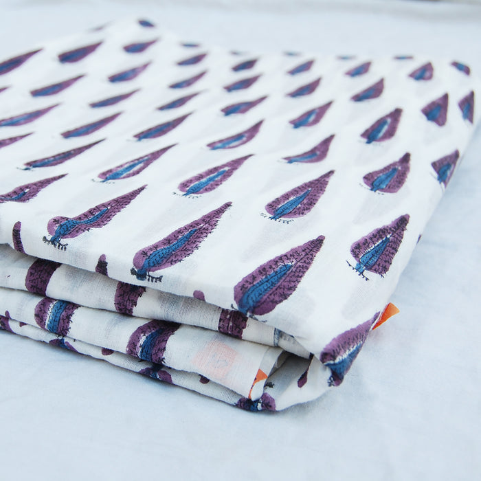 White Hand Block Print Natural Cotton Fabric Sewing Material - CraftJaipur